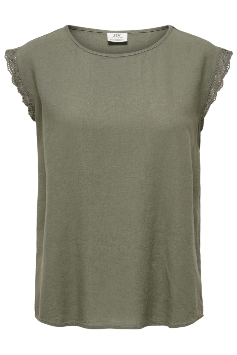 Jacqueline de Yong groene dames t-shirt | Vooraanzicht