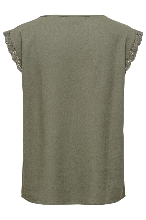 Jacqueline de Yong groene dames t-shirt | Achteraanzicht