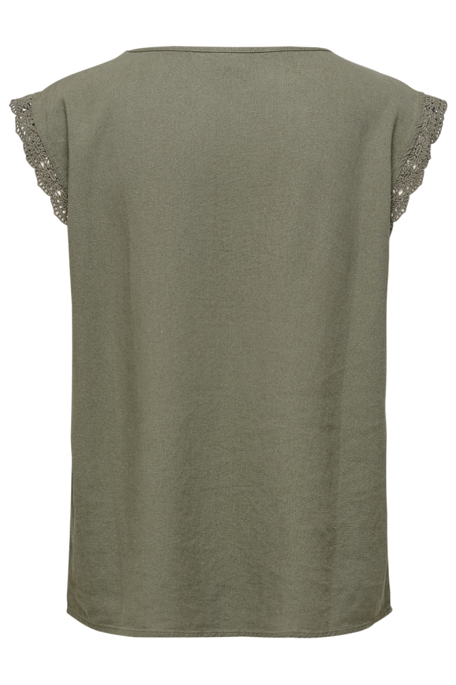 Jacqueline de Yong groene dames t-shirt | Achteraanzicht