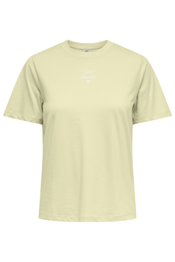 Jacqueline de Yong gele dames t-shirt | Vooraanzicht