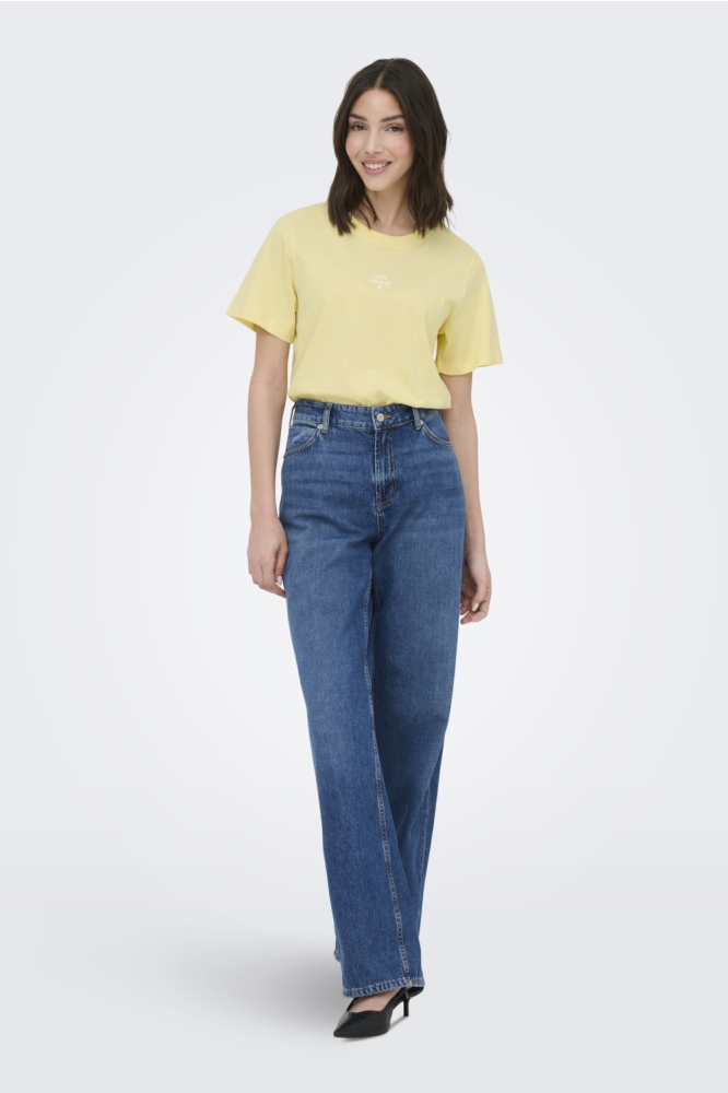 Jacqueline de Yong gele dames t-shirt | Model