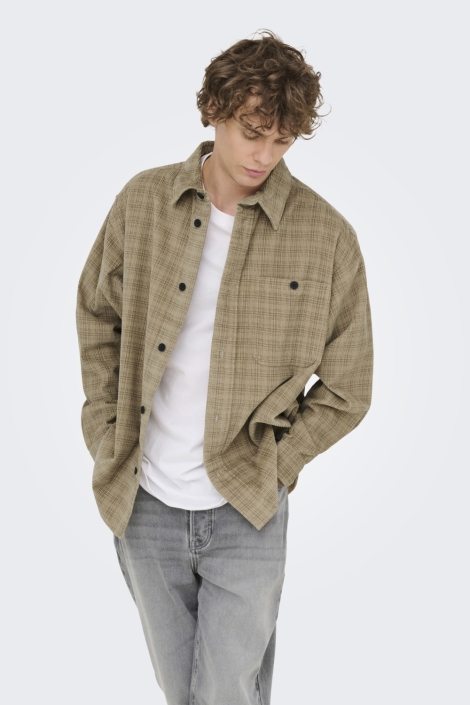 Only & Sons camel heren overhemd | Model