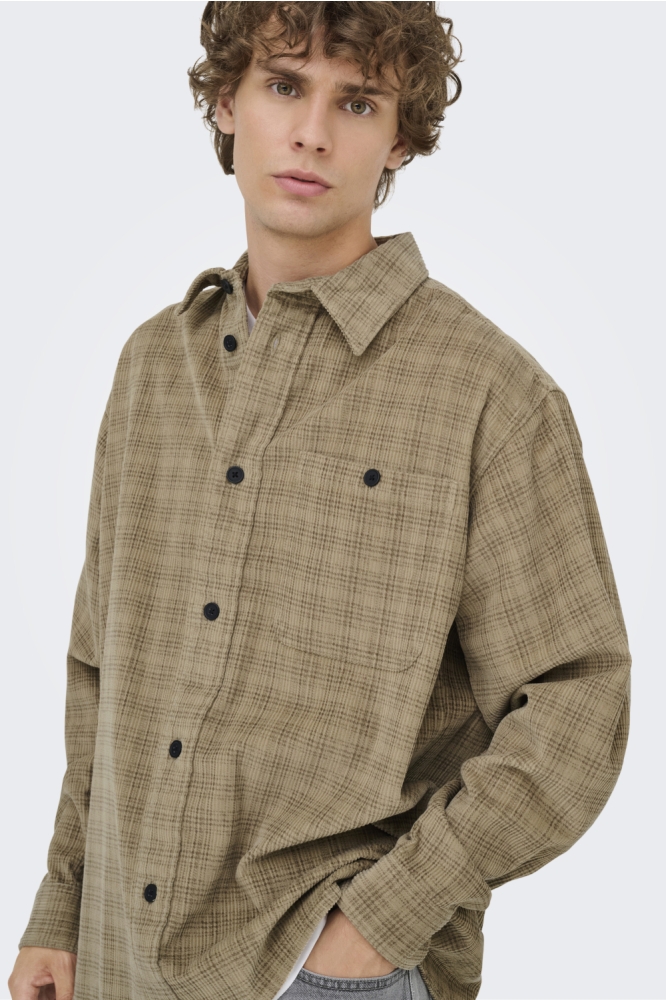 Only & Sons camel heren overhemd | Model
