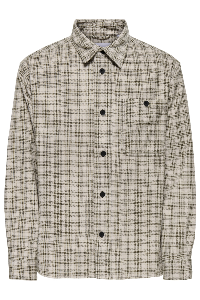 Only & Sons groene heren overhemd | Vooraanzicht