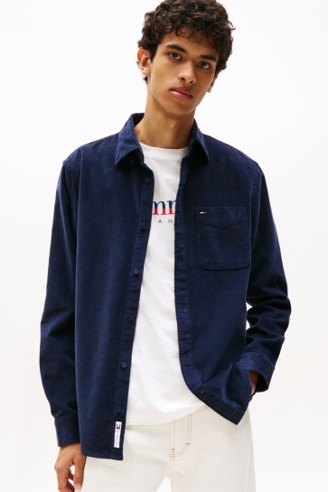 Tommy Jeans TJM REG BABY CORD SHIRT EXT DM0DM22021 C1G DARK NIGHT NAVY