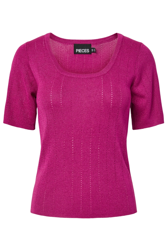Pieces roze dames t-shirt | Vooraanzicht