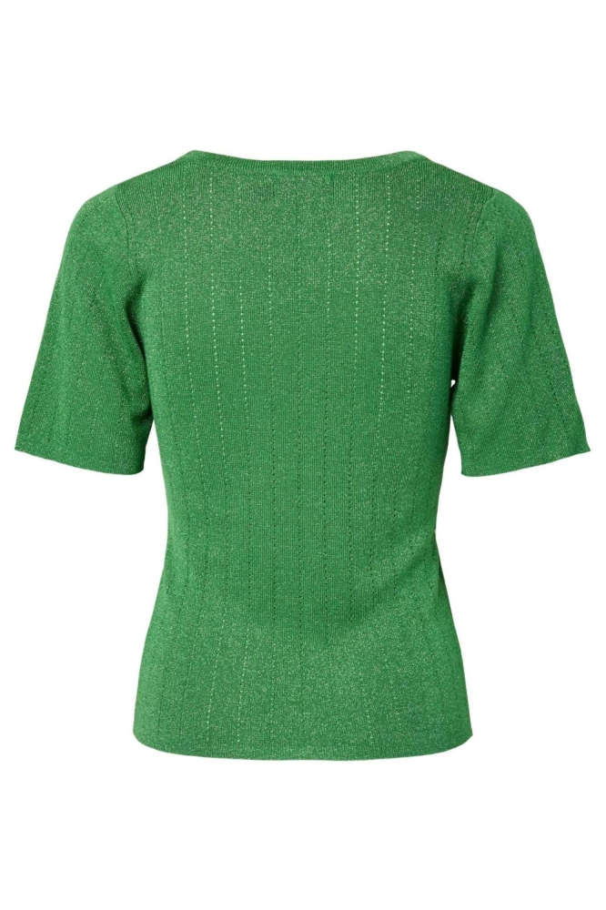Pieces groene dames t-shirt | Achteraanzicht