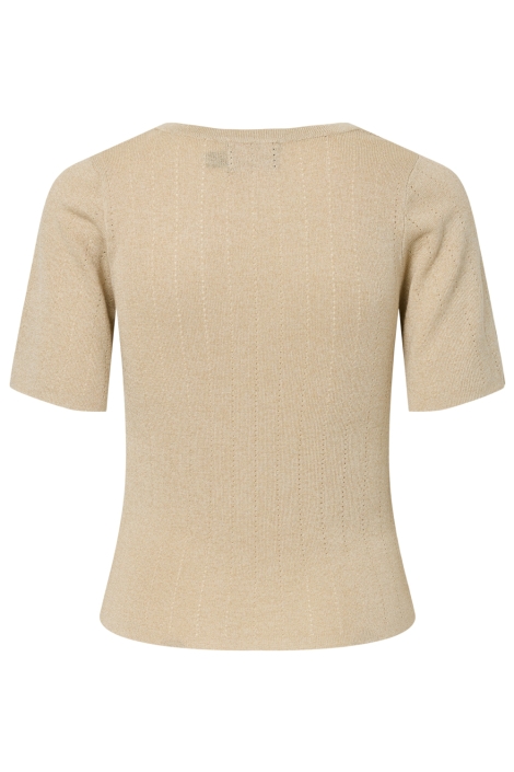 Pieces beige dames t-shirt | Achteraanzicht