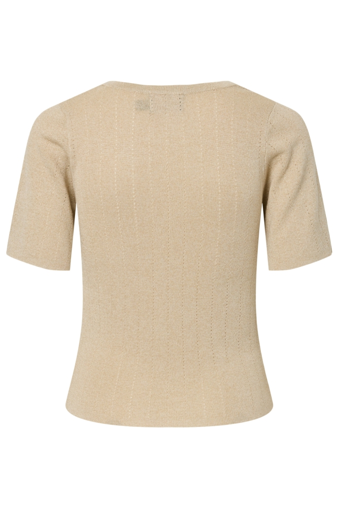 Pieces beige dames t-shirt | Achteraanzicht
