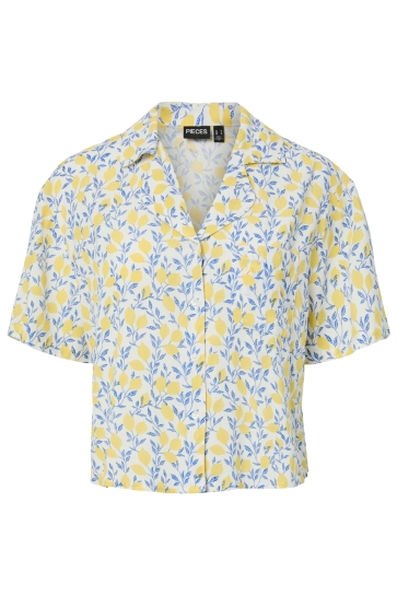 Pieces Blouse PCBARRI 2/4 SHIRT WVN MSA BC 17163500 CLOUD DANCER/LIMONE LEM