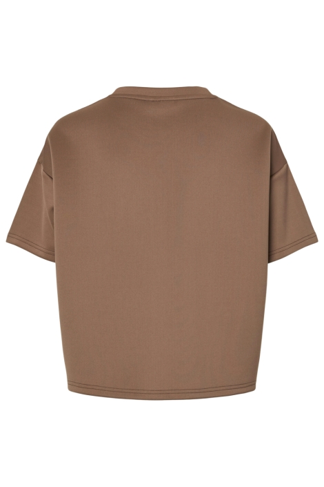 Pieces bruine dames t-shirt | Achteraanzicht