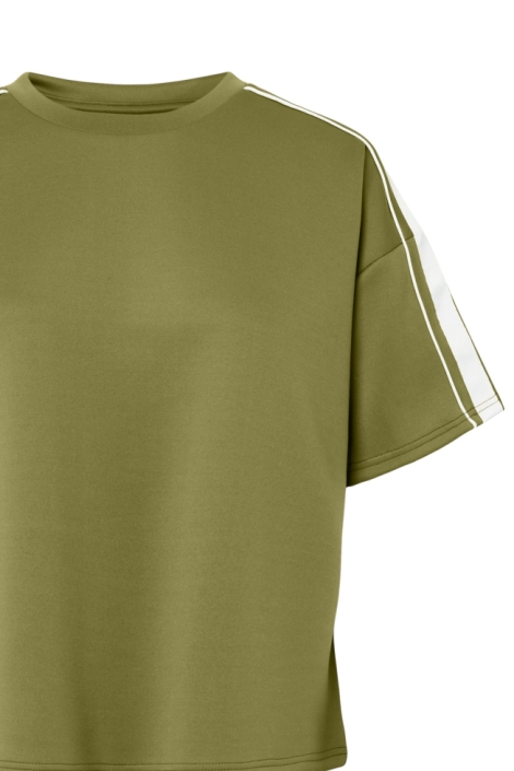 Pieces groene dames t-shirt | Close up