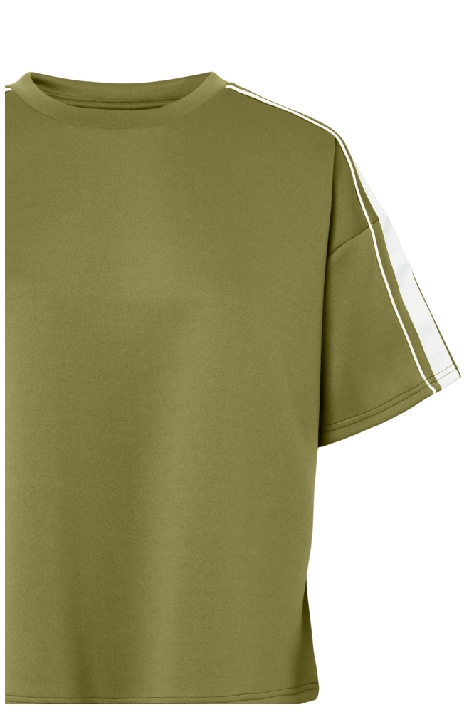 Pieces groene dames t-shirt | Close up