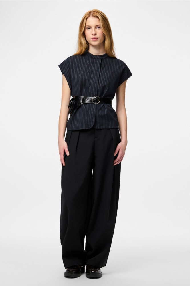 Pieces blauwe dames blouse | Model