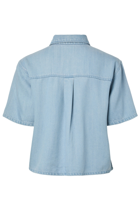 Pieces blauwe dames blouse | Achteraanzicht