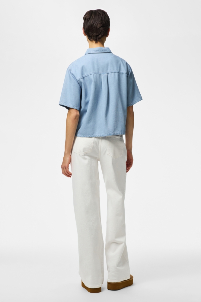 Pieces blauwe dames blouse | Model