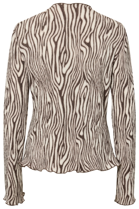 Pieces bruine dames t-shirt | Achteraanzicht