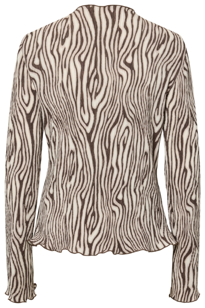 Pieces bruine dames t-shirt | Achteraanzicht