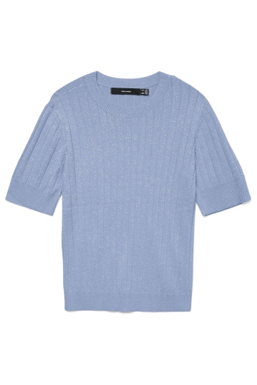 Vero Moda T-shirt VMBLOW SS O-NECK TOP GA 10331554 BRUNNERA BLUE/W SILVER