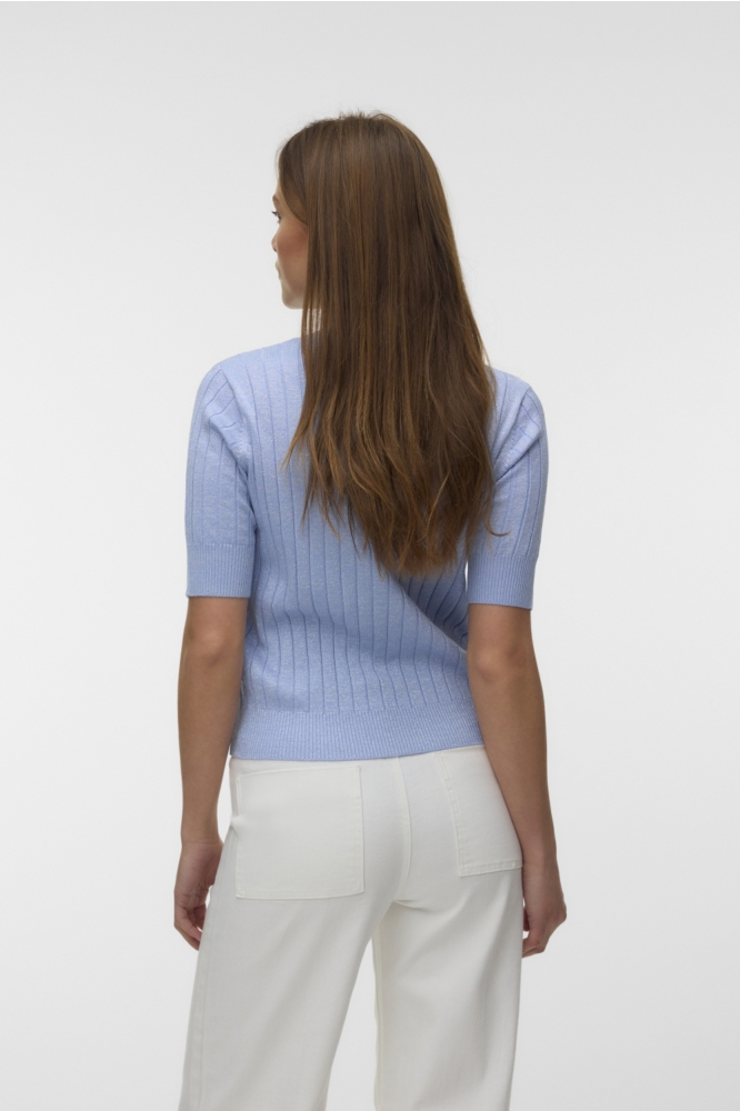 Vero Moda blauwe dames t-shirt | Model achteraanzicht