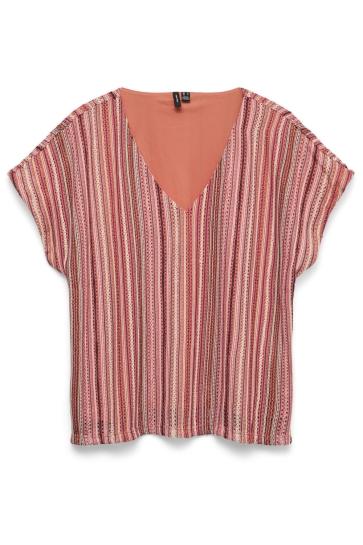 Vero Moda vmdemi ss v-neck top jrs ga Roze