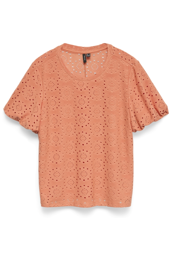 Vero Moda oranje dames t-shirt | Vooraanzicht