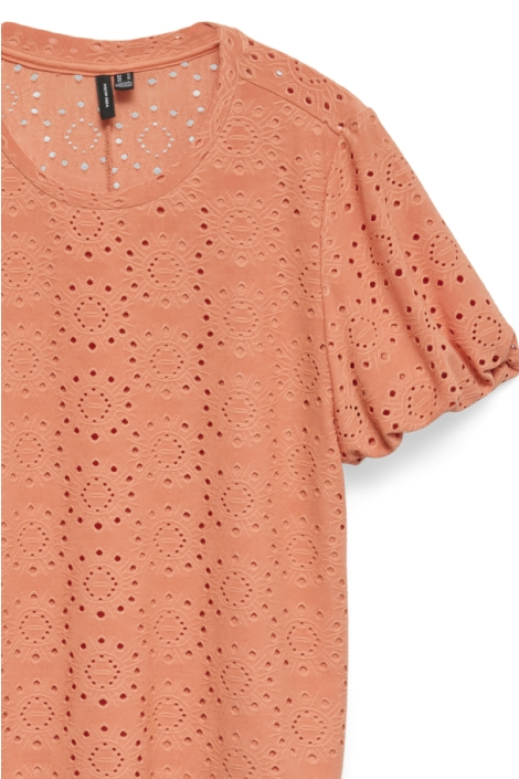 Vero Moda oranje dames t-shirt | Close up