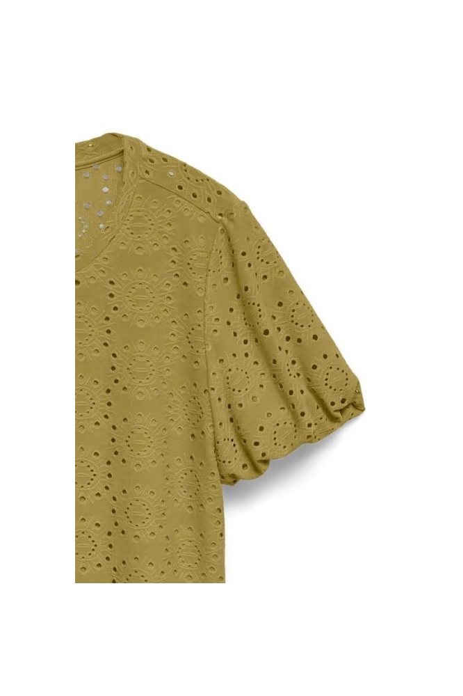 Vero Moda groene dames t-shirt | Close up