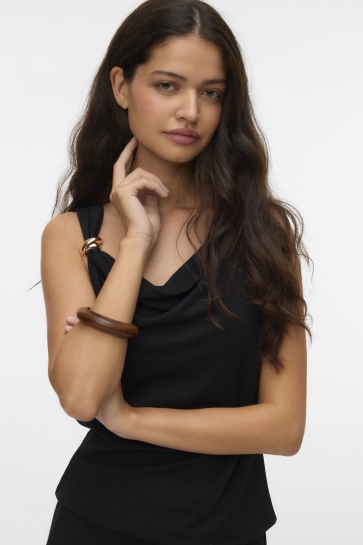 Vero Moda Top VMCARLY SL BUCKLE TOP JRS 10344389 Black