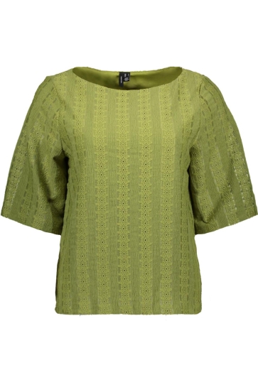 Vero Moda vmcassandra 2/4 boat neck top jrs Groen