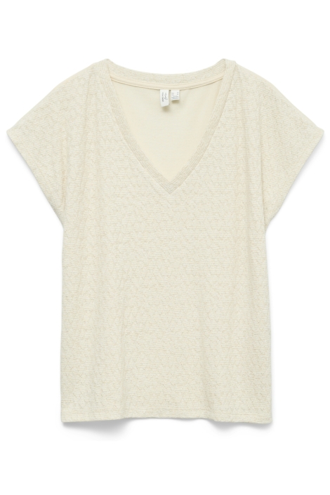 Vero Moda beige dames t-shirt | Vooraanzicht