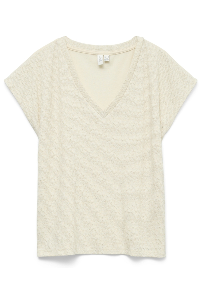 Vero Moda beige dames t-shirt | Vooraanzicht