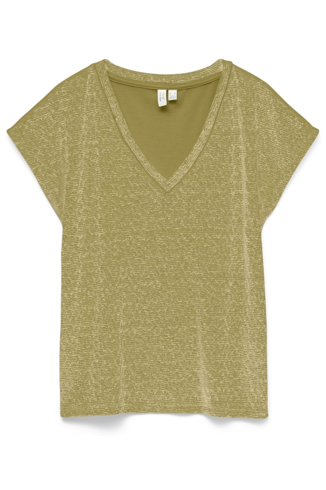 Vero Moda groene dames t-shirt | Vooraanzicht