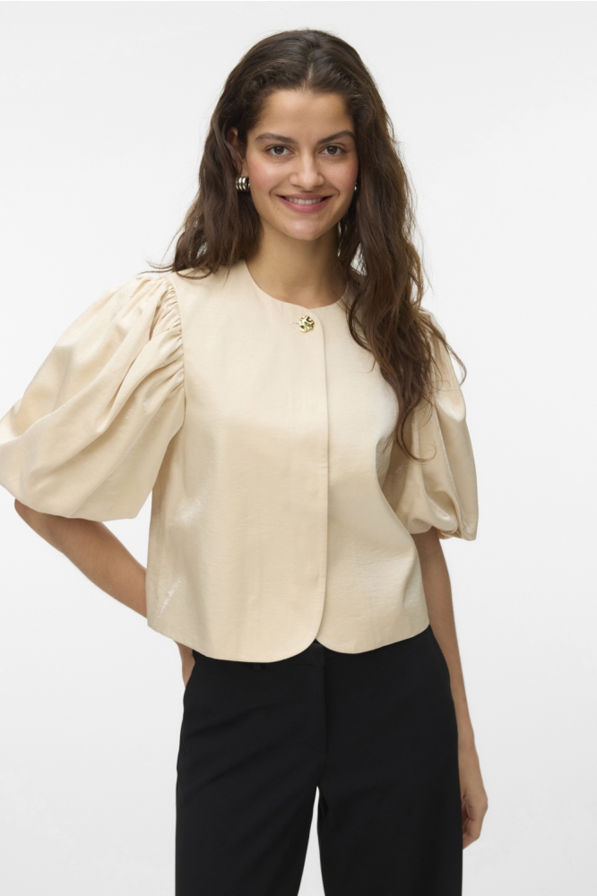 Vero Moda beige dames blazer | Model vooraanzicht