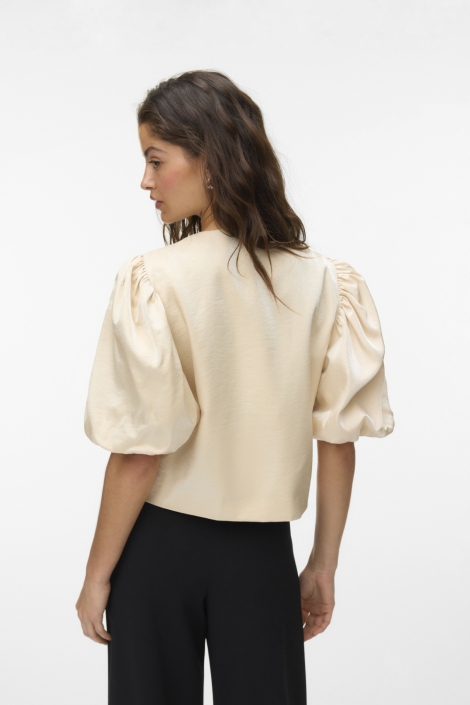 Vero Moda beige dames blazer | Model achteraanzicht