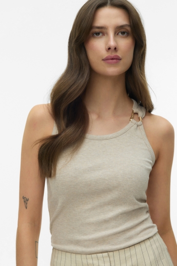 Vero Moda Top VMKIKI S/L O-NECK TOP JRS BTQ 10346067 BIRCH