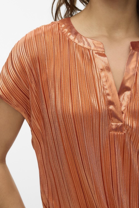 Vero Moda oranje dames t-shirt | Close up