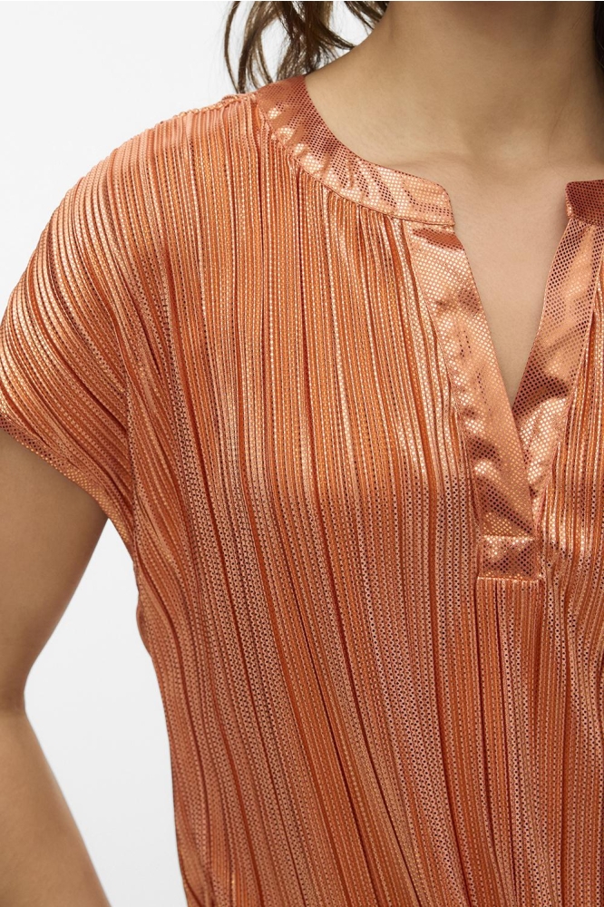 Vero Moda oranje dames t-shirt | Close up
