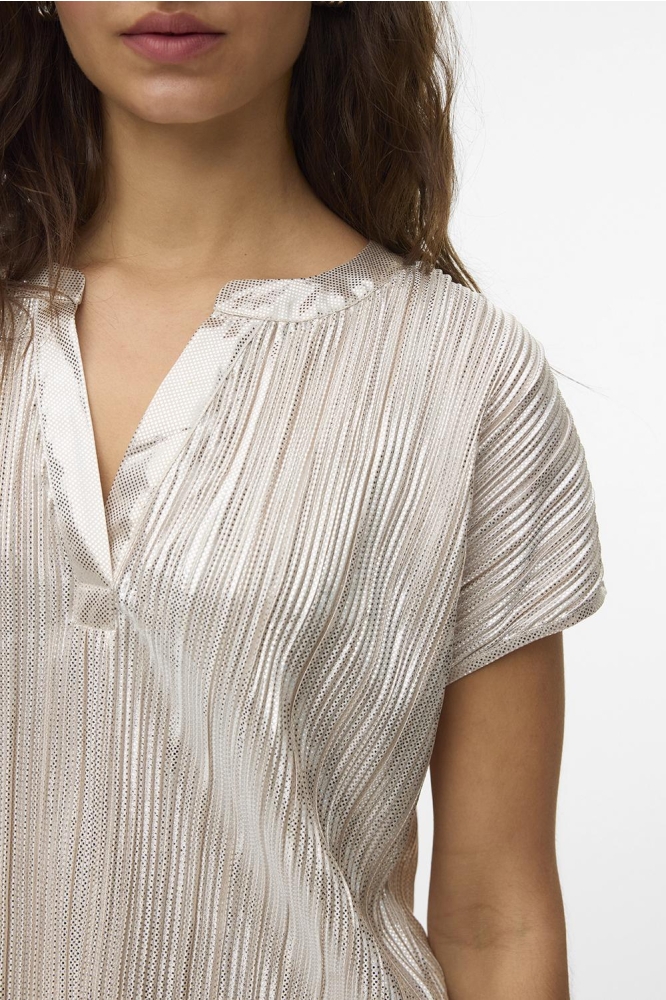 Vero Moda zilveren dames t-shirt | Close up