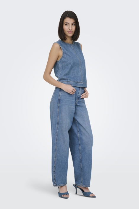 Jacqueline de Yong blauwe dames top | Model