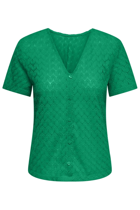 Jacqueline de Yong groene dames t-shirt | Vooraanzicht