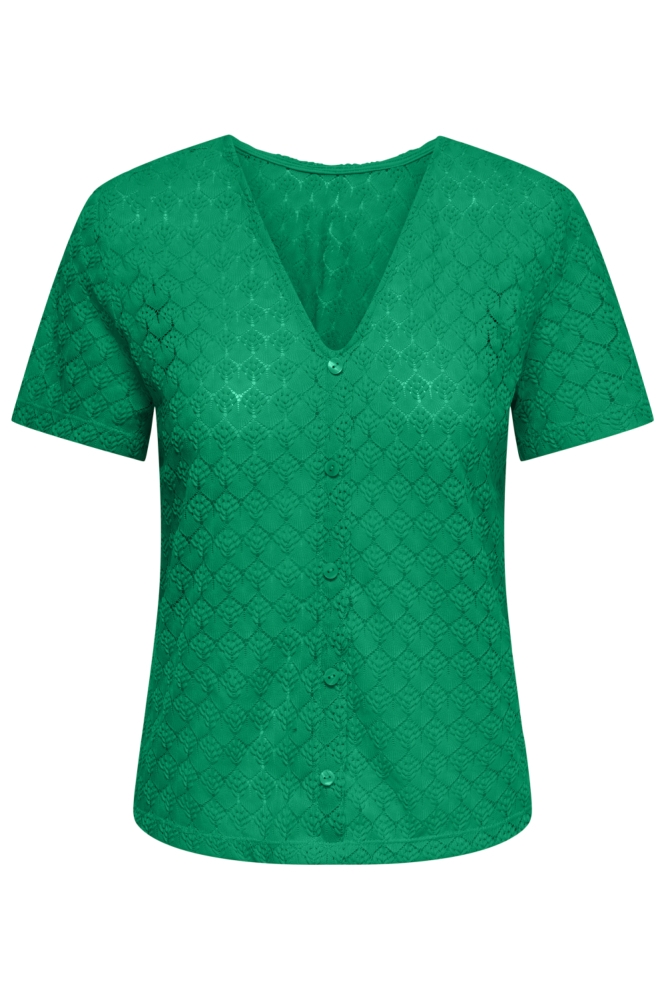 Jacqueline de Yong groene dames t-shirt | Vooraanzicht