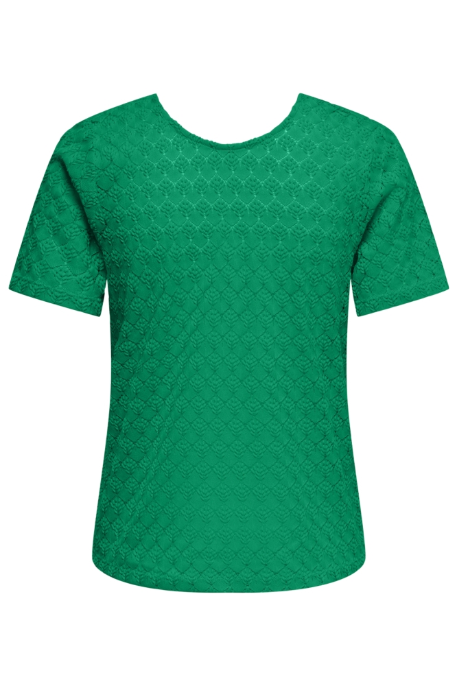 Jacqueline de Yong groene dames t-shirt | Achteraanzicht