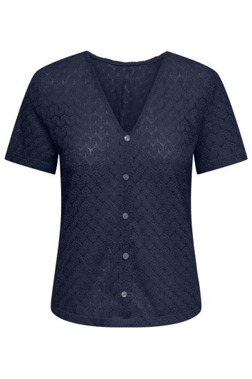 Jacqueline de Yong T-shirt JDYAVERY LIFE S/S REVERSIBLE TOP JR 15369986 BLACK IRIS