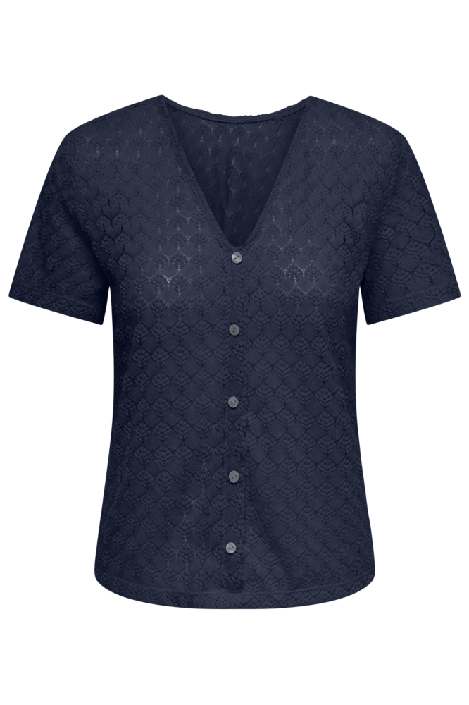 Jacqueline de Yong blauwe dames t-shirt | Vooraanzicht