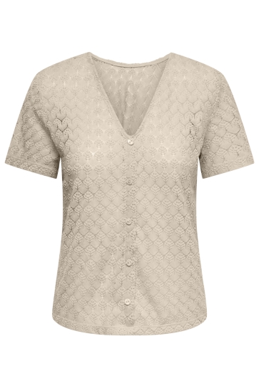 Jacqueline de Yong jdyavery life s/s reversible top jr Ecru