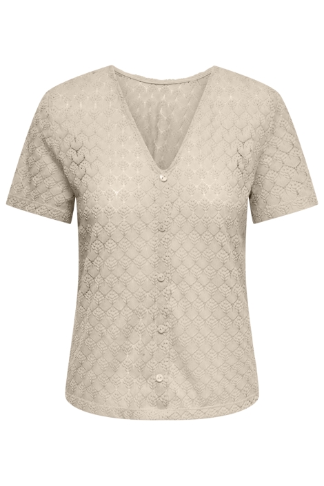 Jacqueline de Yong ecru dames t-shirt | Vooraanzicht