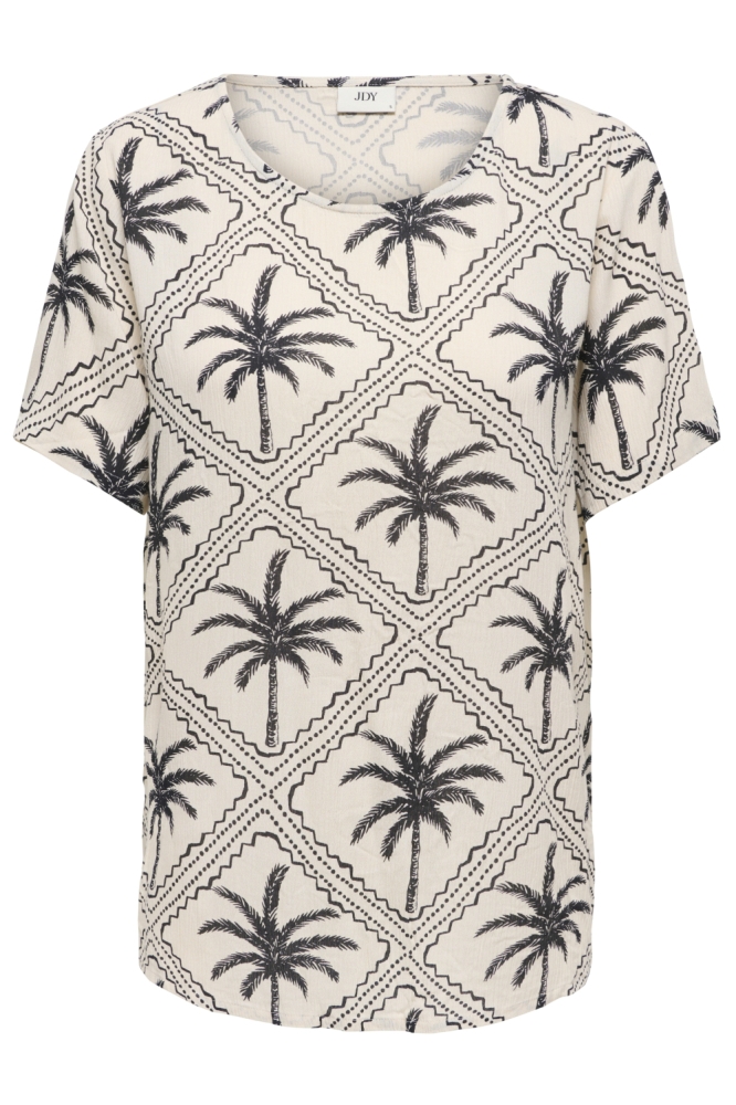 Jacqueline de Yong beige dames t-shirt | Vooraanzicht