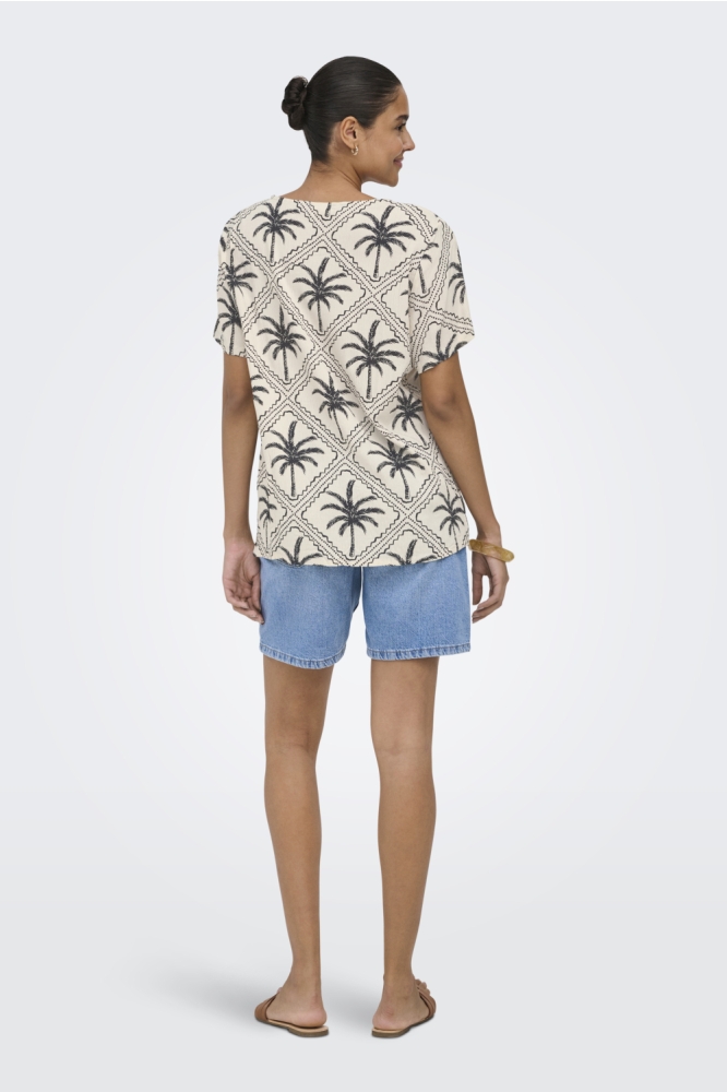 Jacqueline de Yong beige dames t-shirt | Model