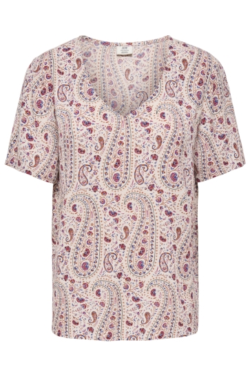 Jacqueline de Yong jdygaby life s/s v-neck top wvn Beige